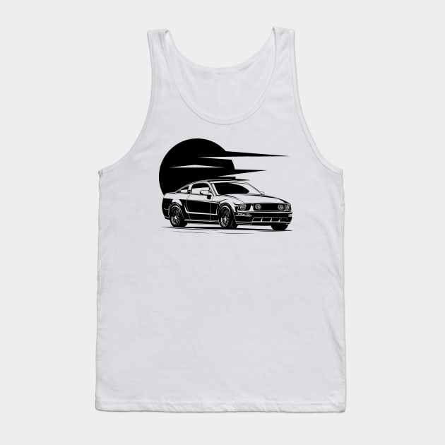 Ford Mustang pony GT 2005 illustration graphics Tank Top by ASAKDESIGNS